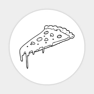 Cheese Pepperoni Mushroom Pizza Drawing Magnet